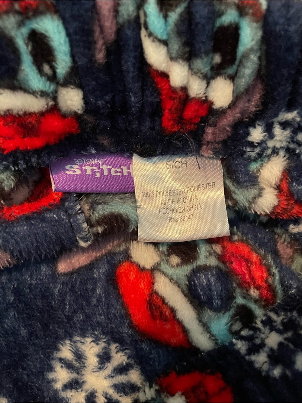 Disney Stitch Fuzzy Pajama Sleep Pants Size Small (4-6) - Picture 4 of 4